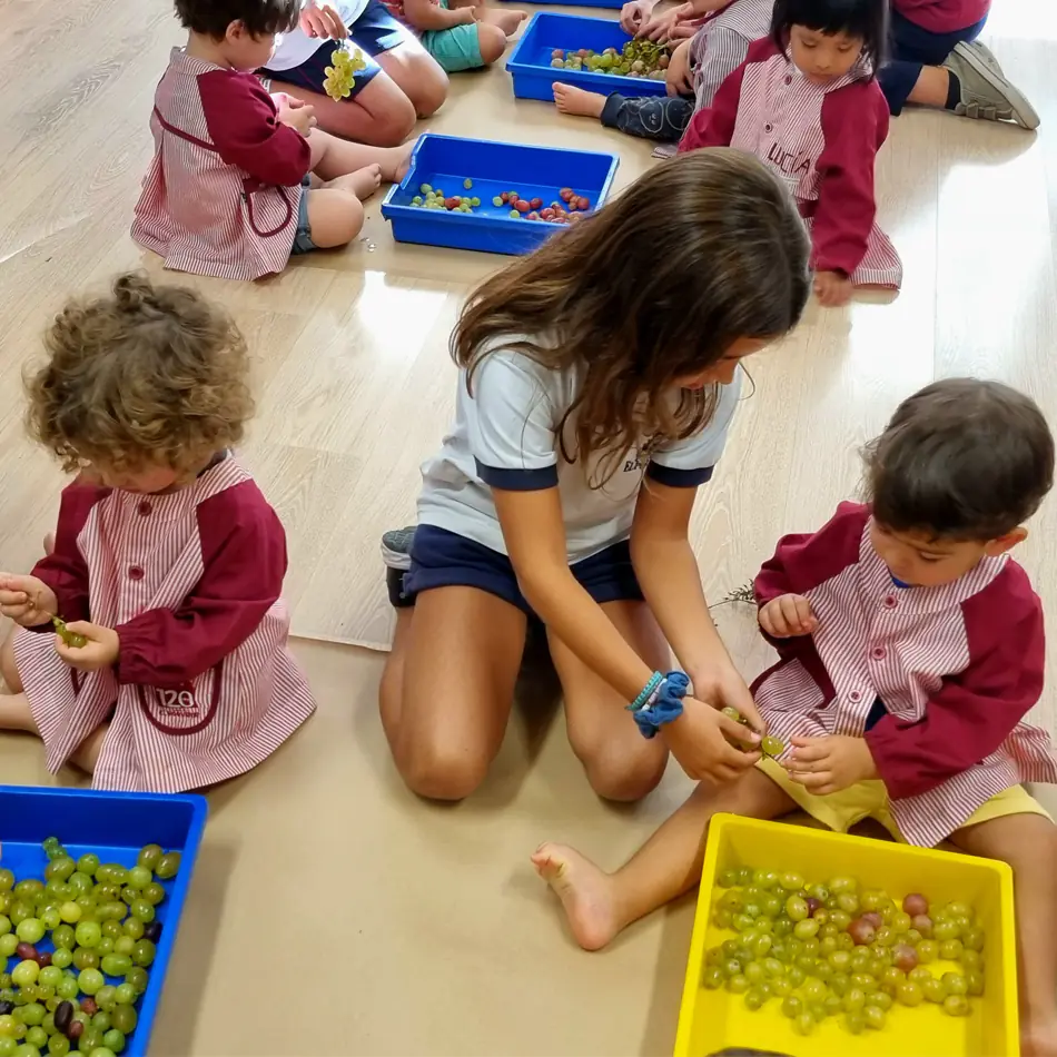 Niños en la Escuela Infantil en Chamberi vendimiando